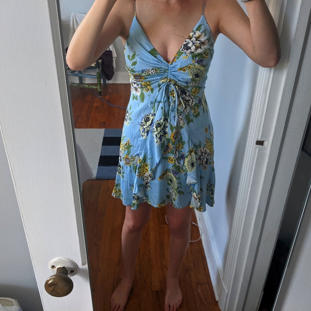 Free People Blue Flower Dress